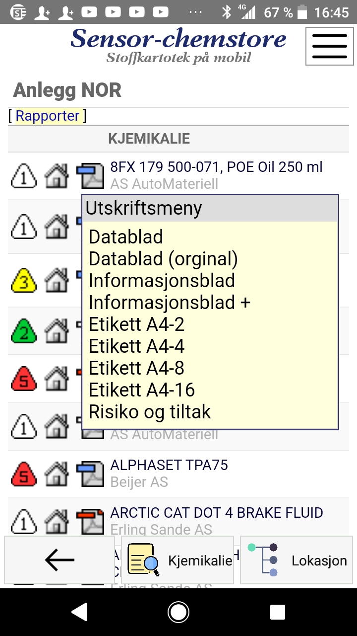 Skjermbilde utskriftsmeny